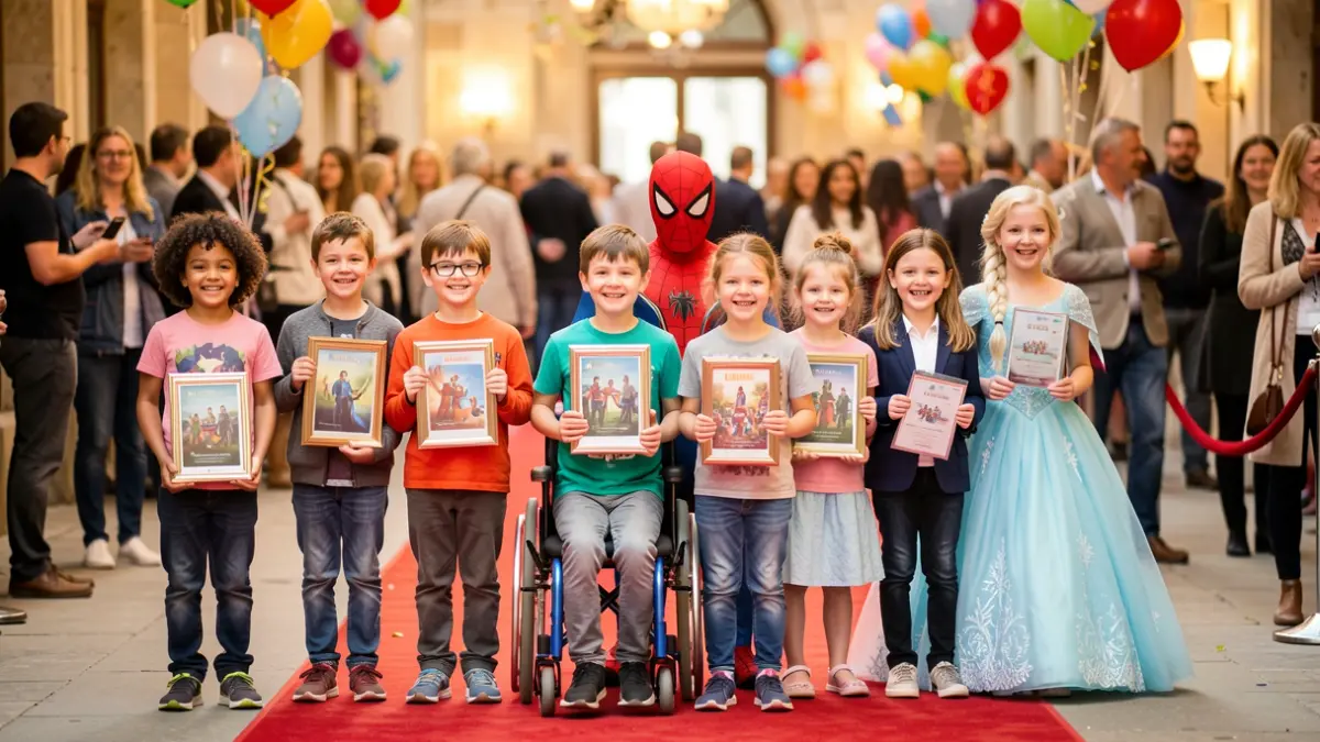 Generic image of children and young people celebrating an award ceremony.