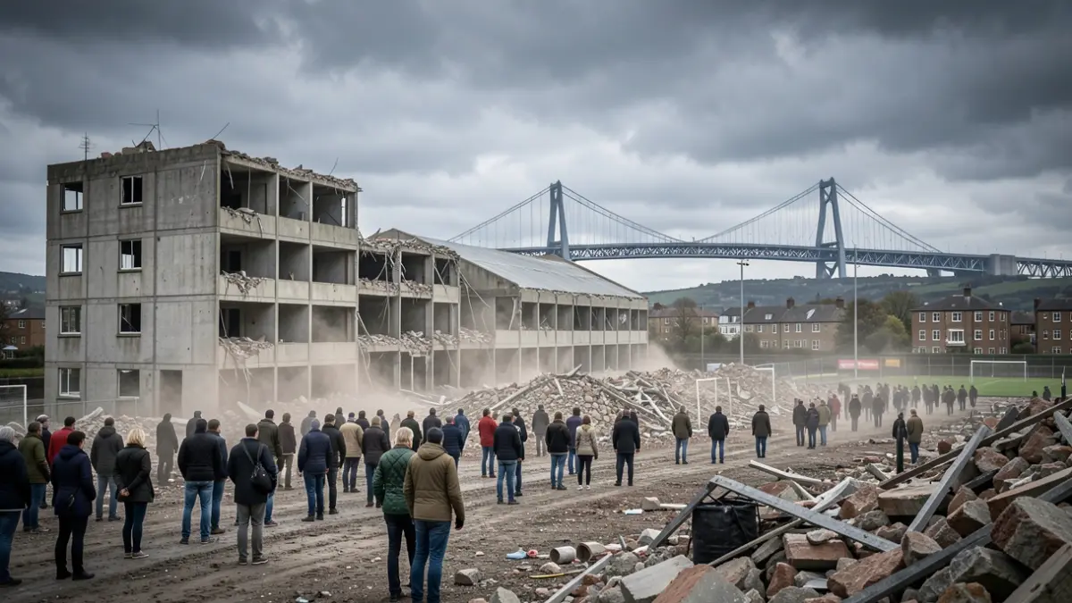 Demolition of the former YMCA building in Grimsby.