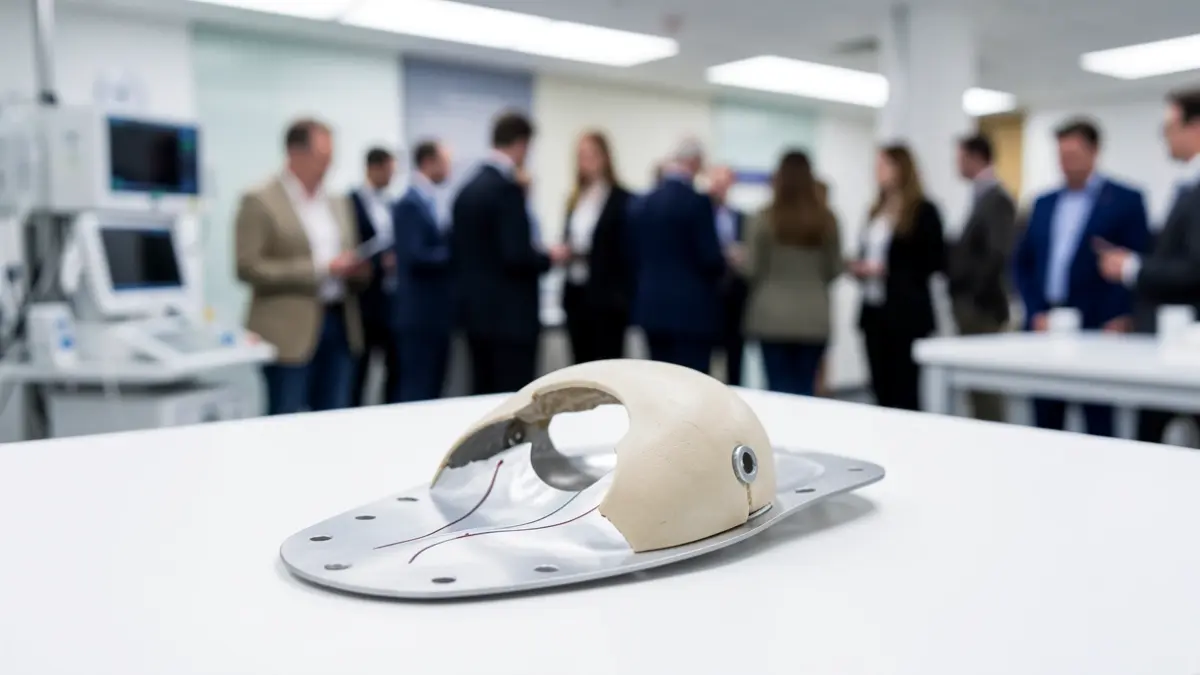 Generic image of a bespoke medical plate used to cover a missing part of the skull.