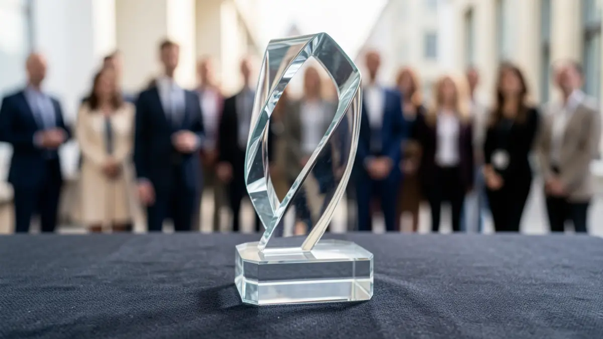 Generic image of a medical award with soft lighting.