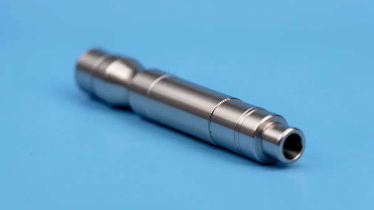 Generic image of a close-up of a medical instrument on a sterile blue background.