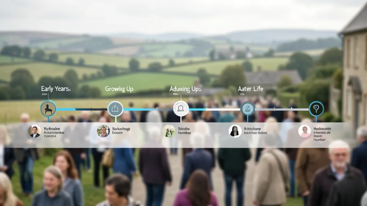 Interactive mental health support website timeline interface with life stages.