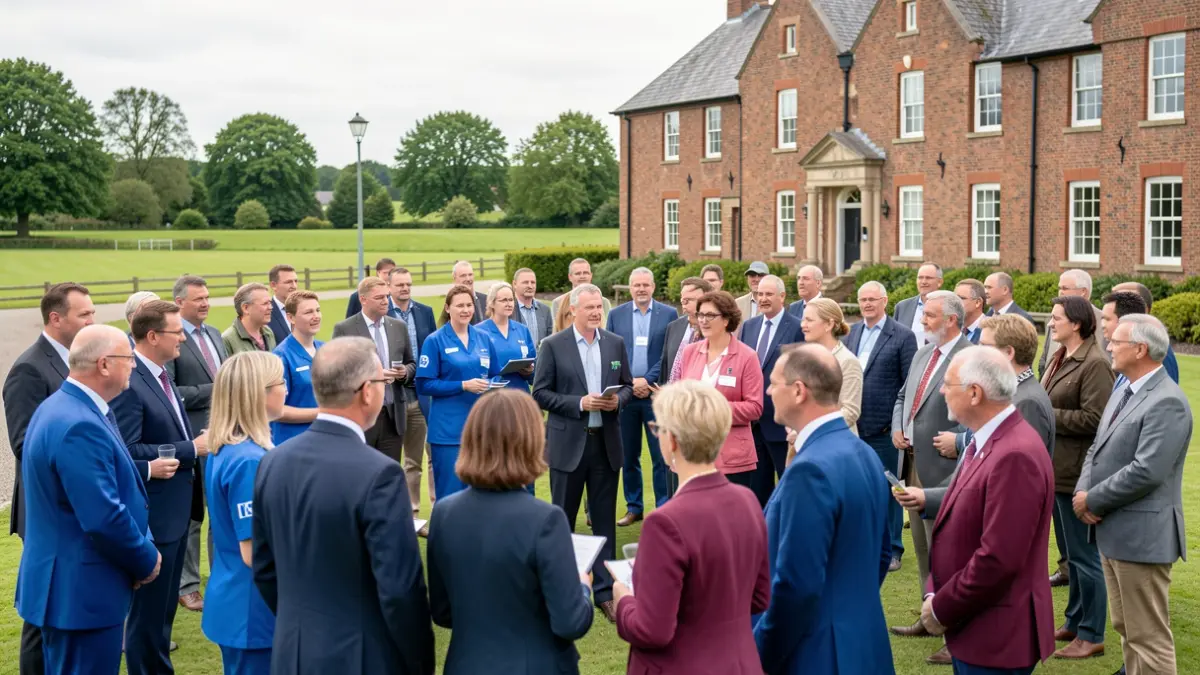 Diverse group of people at a public health initiative launch event in North East Lincolnshire.