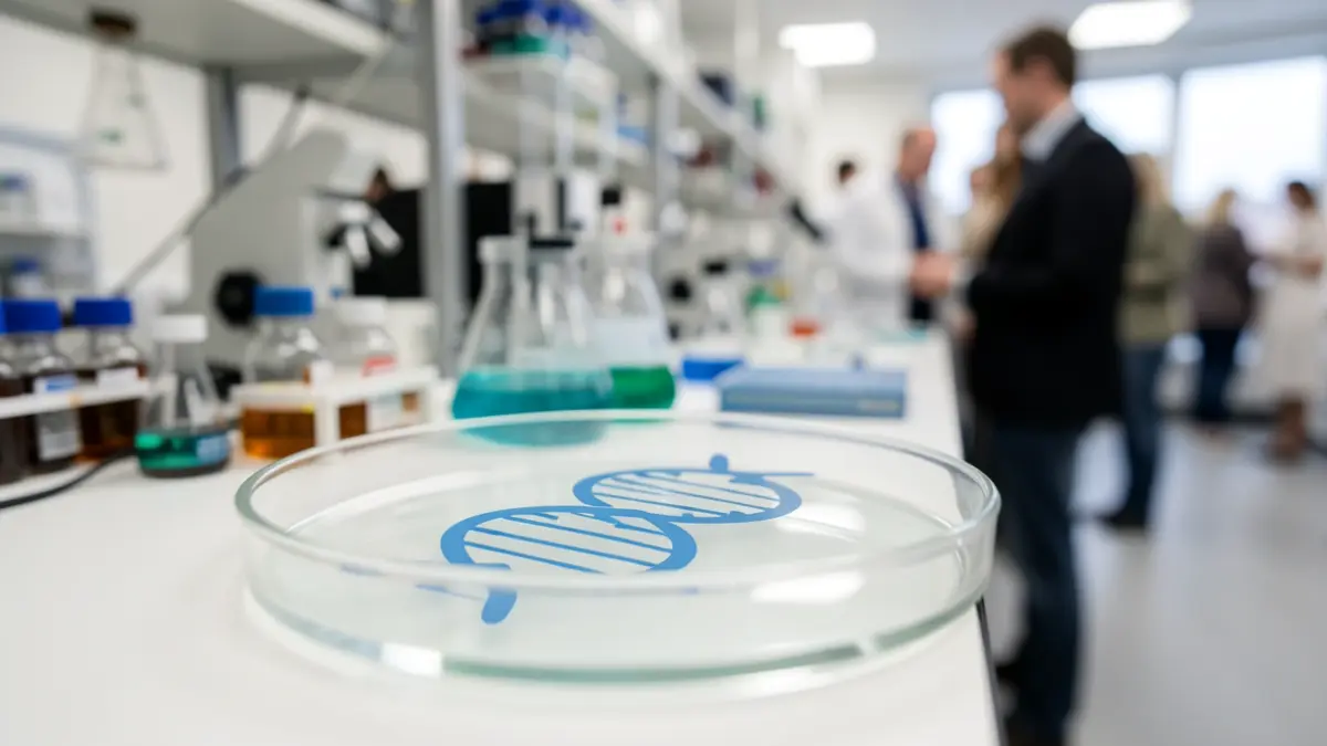 Generic image of a medical research laboratory setting with blurred scientific equipment.