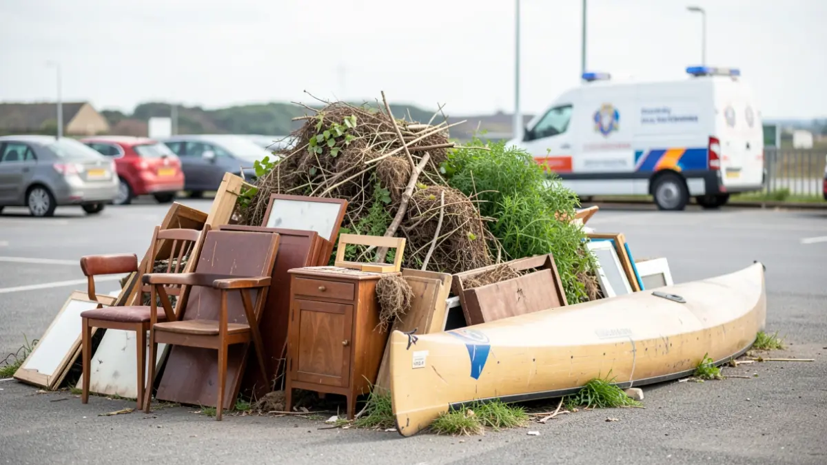 Unwanted household items collected during the Skip It scheme in Grimsby.